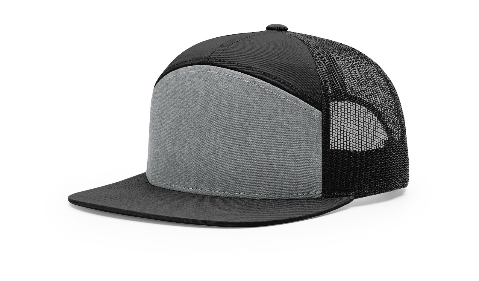 Richardson_168_alternate heather gray and black_hat_with_custom_leather_patch
