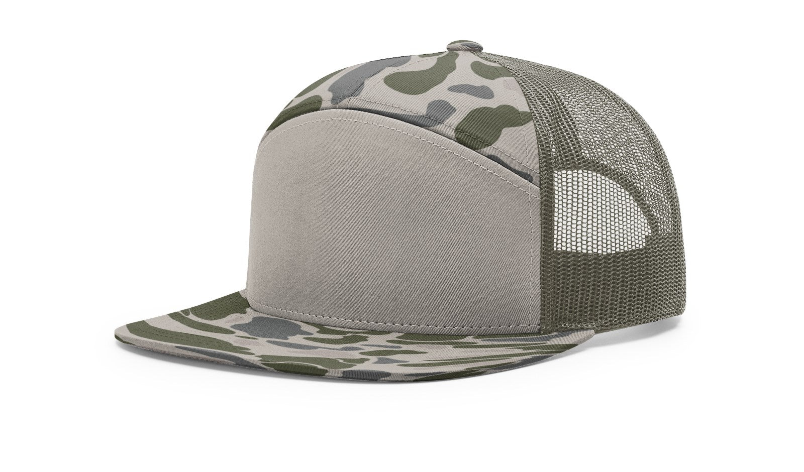 Richardson_168_marsh duck camo and loden_hat_with_custom_leather_patch